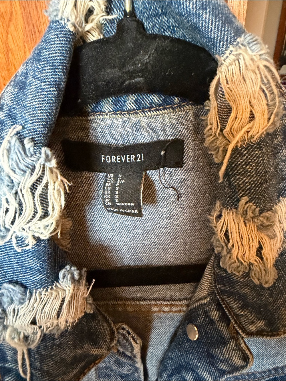Forever 21 Distressed Denim Vest - Blue - Picture 3 of 5